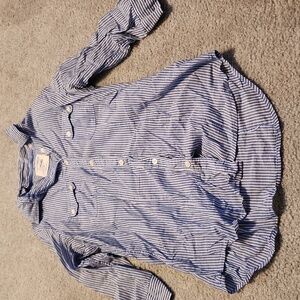 Size 6 Blue and White button up shirt